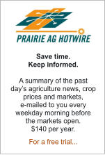 Save time. Keep informed.  A summary of the past day’s agriculture news, crop prices and markets, e-mailed to you every weekday morning before the markets open. $140 per year.  For a free trial...